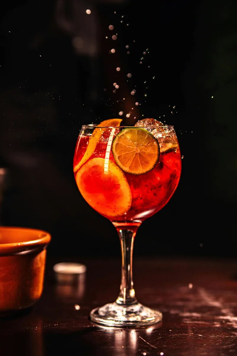 Spritz servido en copa de balón